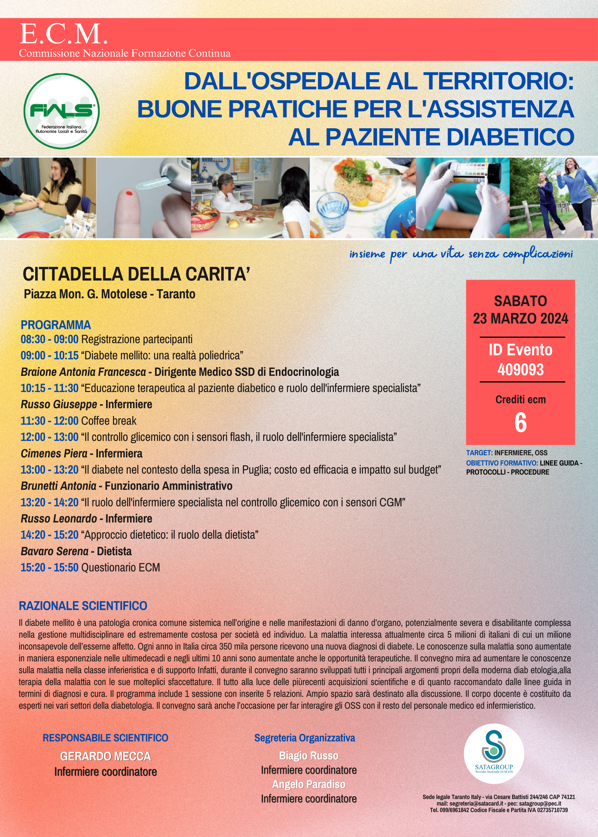 DALL’OSPEDALE AL TERRITORIO: BUONE PRATICHE PER L’ASSISTENZA AL PAZIENTE DIABETICO.