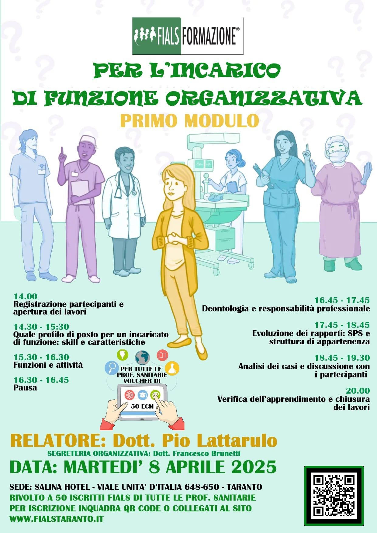 PER L’INCARICO DI FUNZIONE ORGANITTATIVA